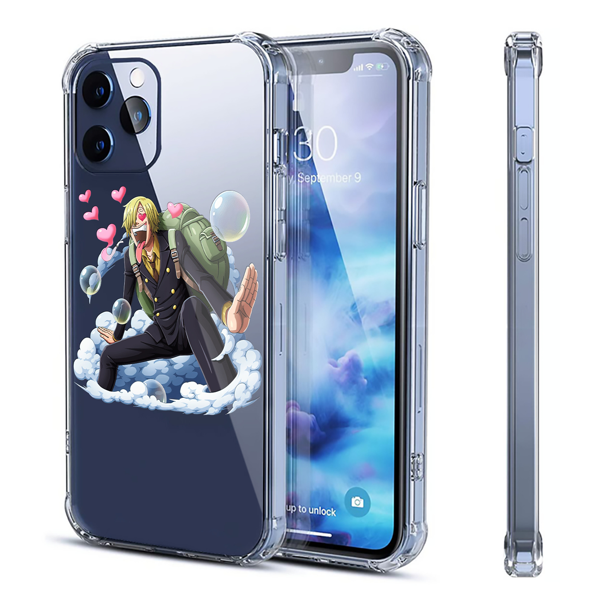 （画像用） ワンピース サンジ ONE PIECE Sanji 【iPhone 12シリーズ対応】透明スマホケース（クリアソフトケース）